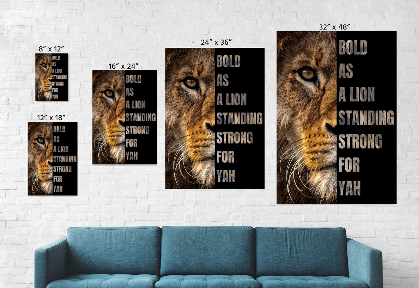 Bold As A Lion Deluxe Portrait Canvas 1.5in Frame