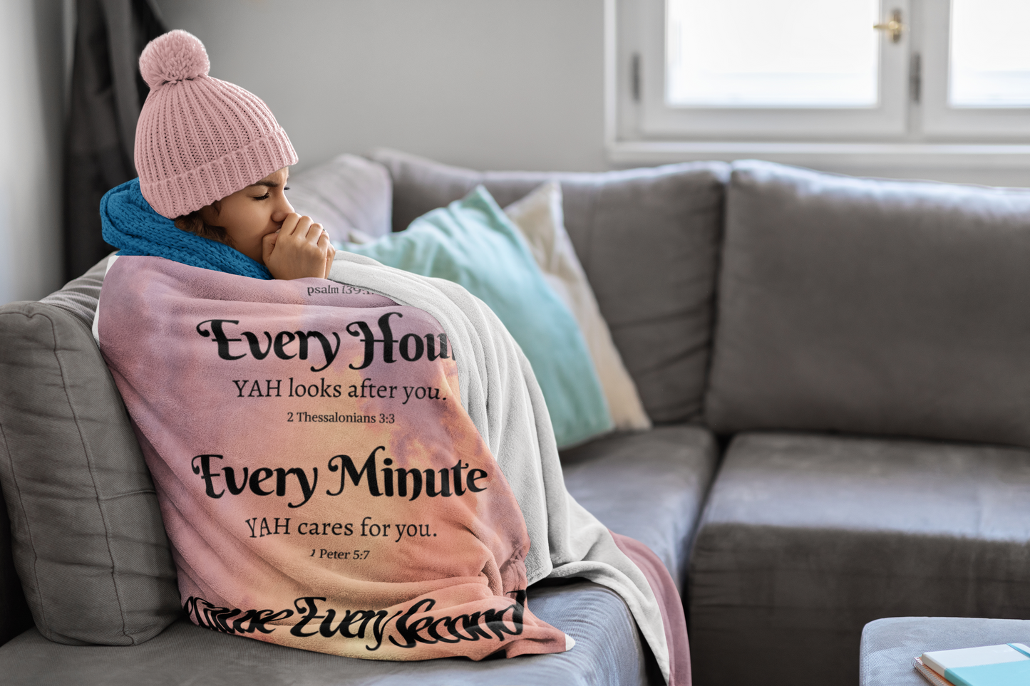 Bible Verse Blanket YAH Loves You Cozy Plush Throw Blanket for Her