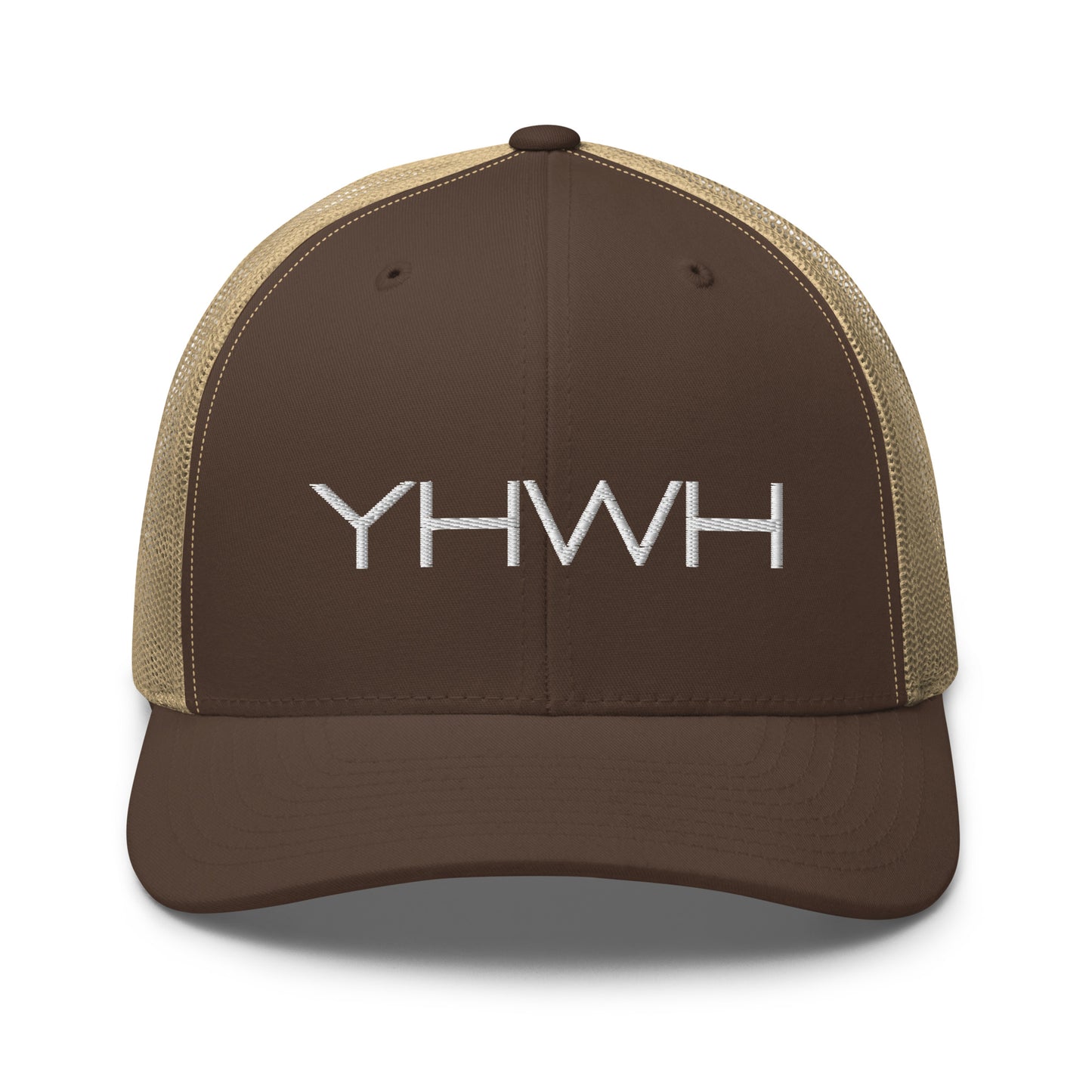 YHWH in White Letter Embroidery Trucker Cap