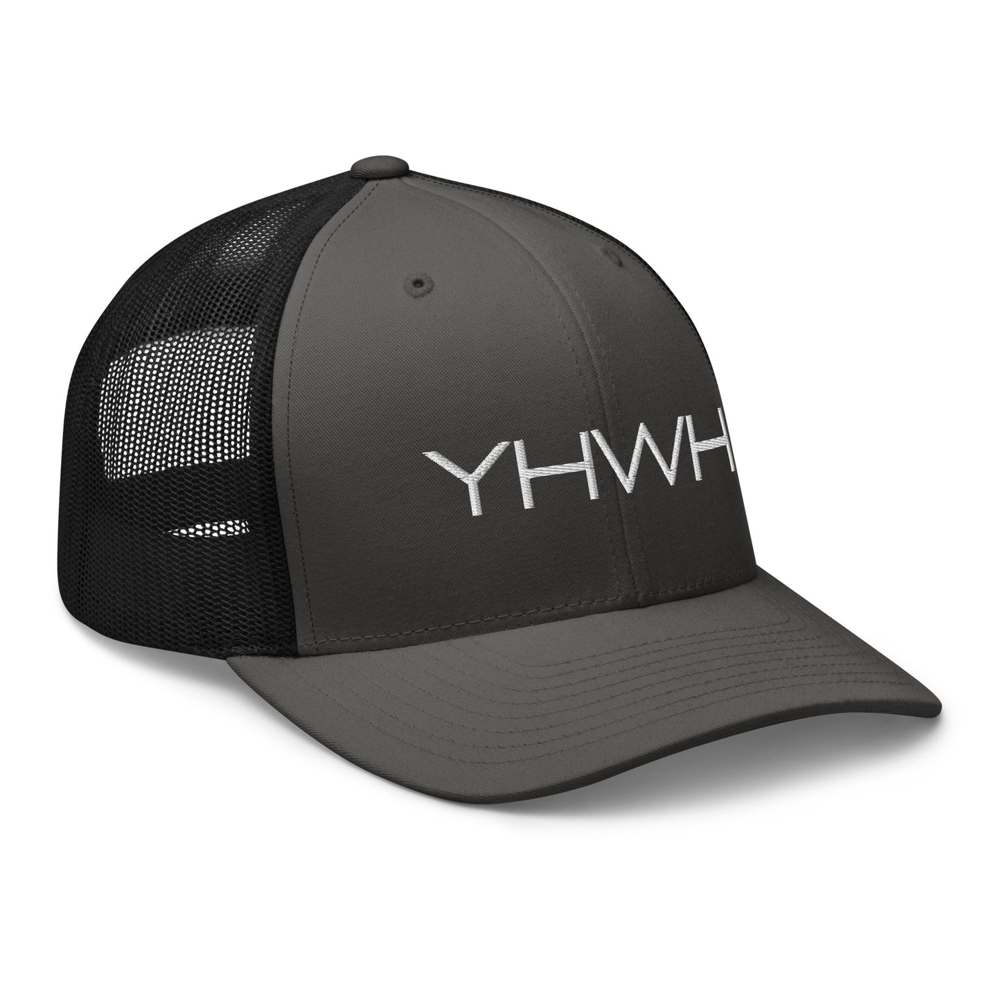 YHWH in White Letter Embroidery Trucker Cap