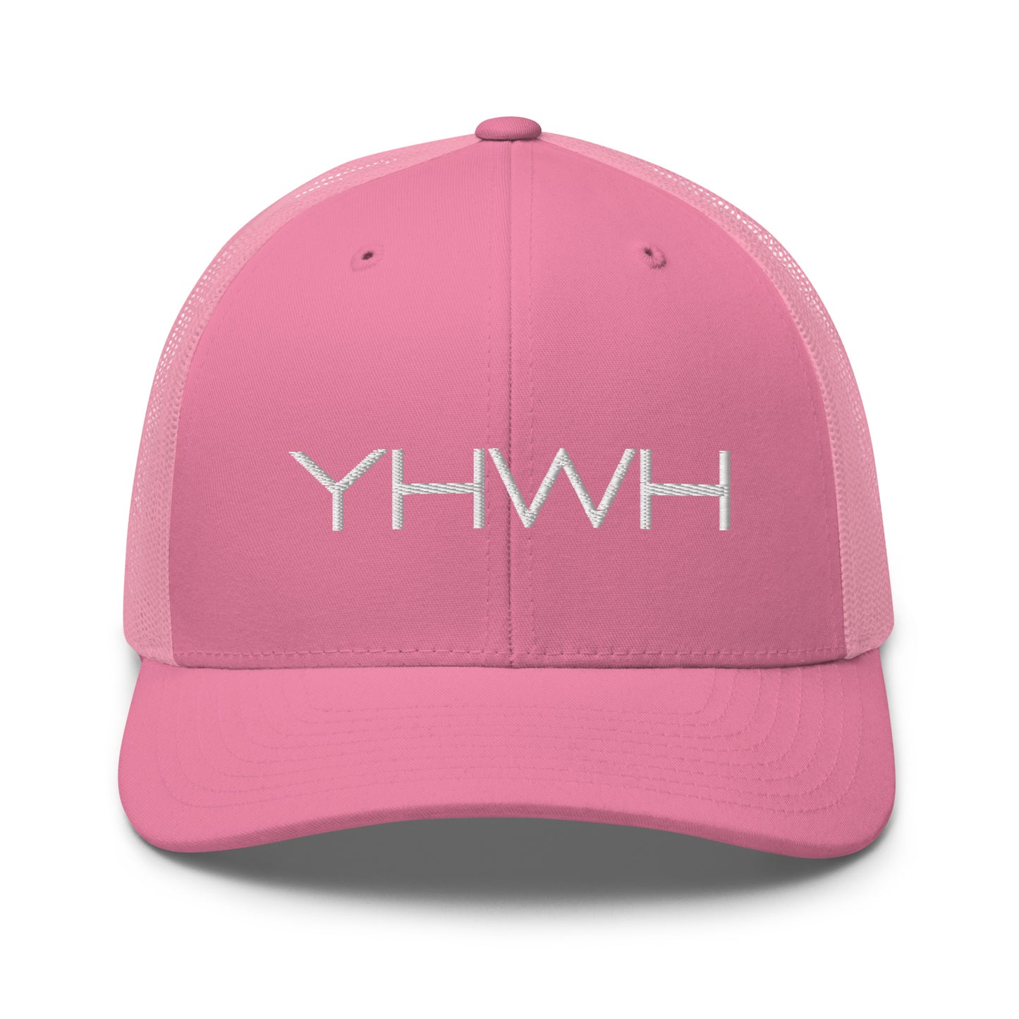 YHWH in White Letter Embroidery Trucker Cap