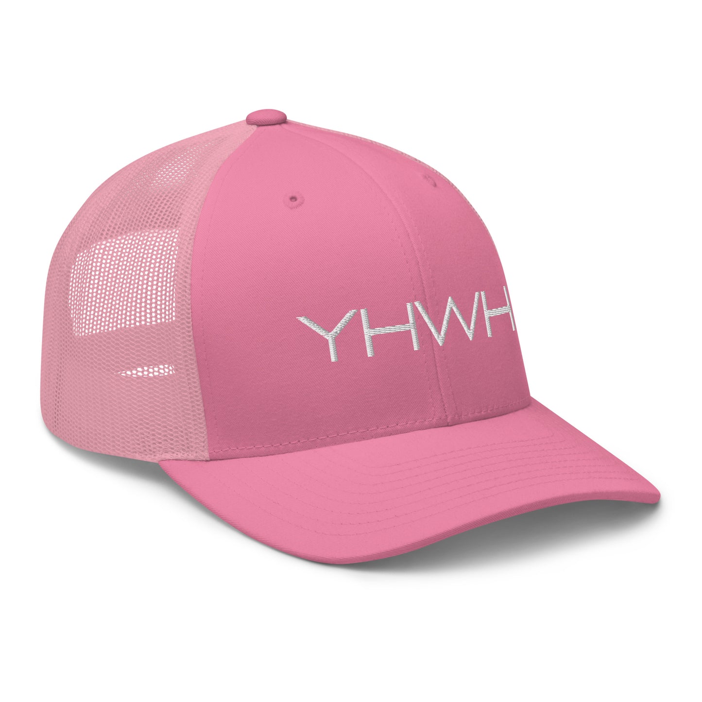 YHWH in White Letter Embroidery Trucker Cap