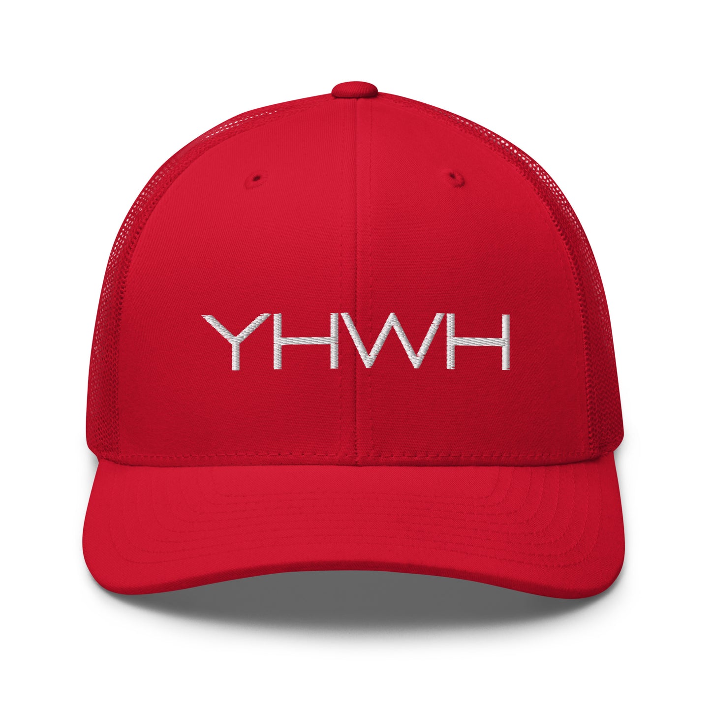 YHWH in White Letter Embroidery Trucker Cap