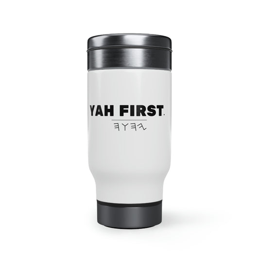 YAH FIRST Stainless Steel Travel Mug with Handle, 14oz