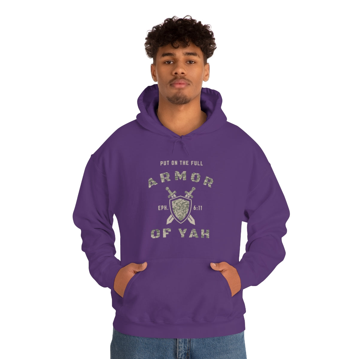 PUT ON THE FULL ARMOR OF YAH Unisex Heavy Blend Hooded Sweatshirt