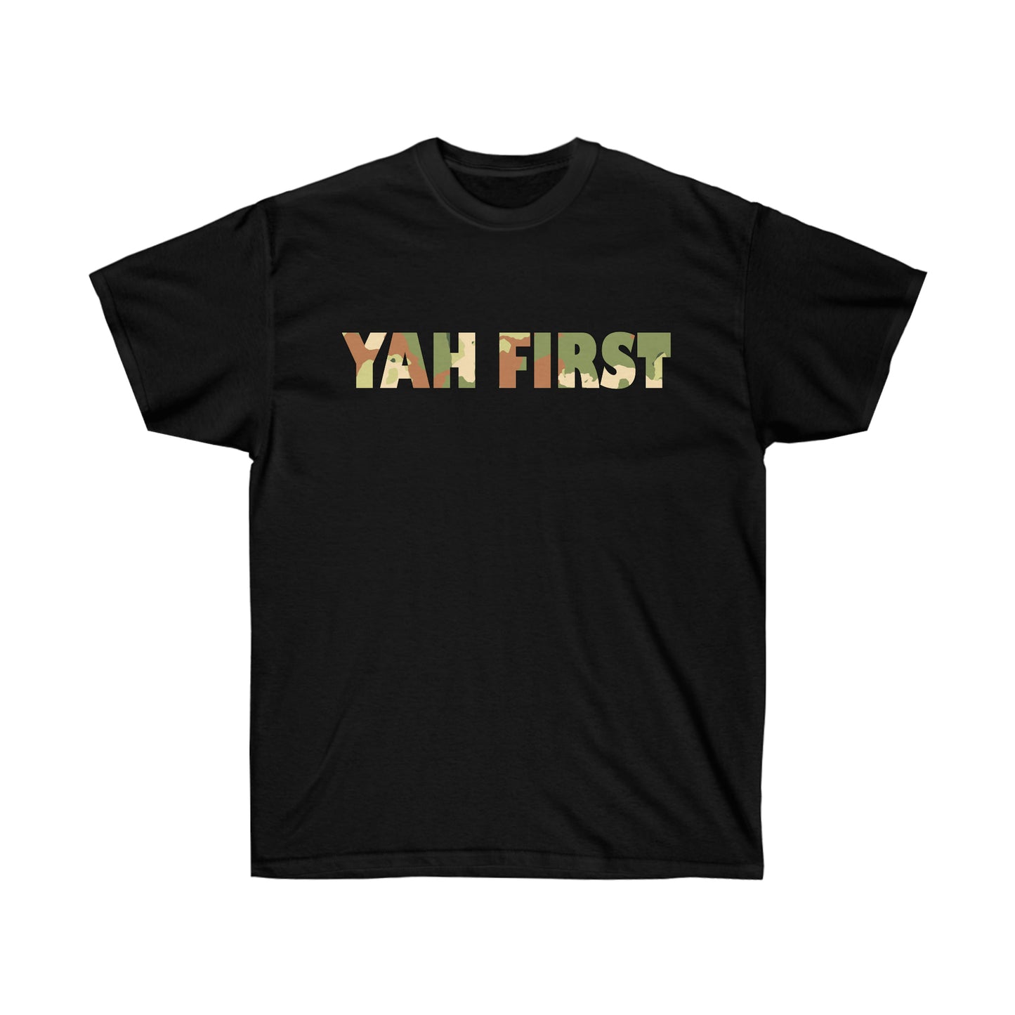 YAH FIRST Unisex Black Ultra Cotton Tee