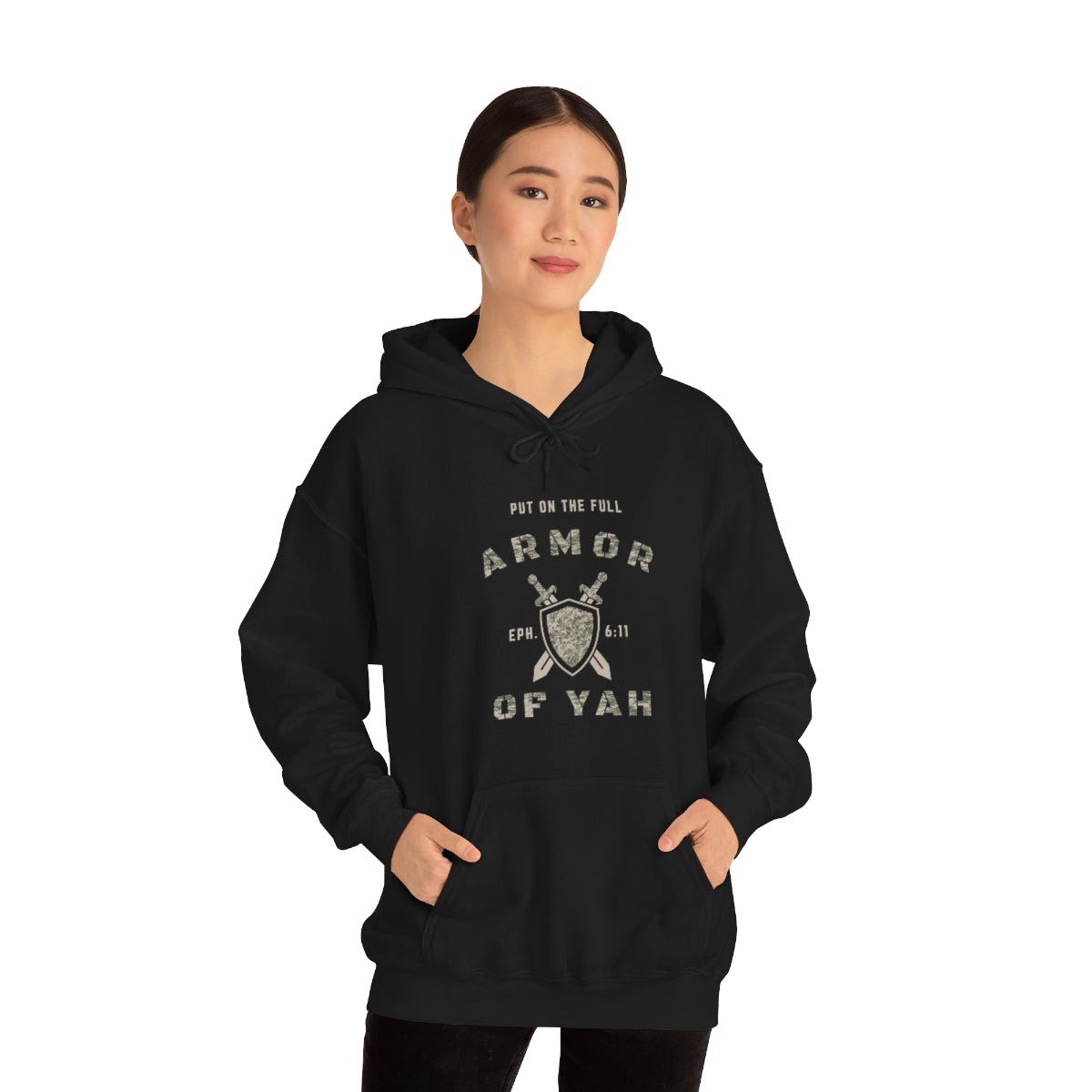 PUT ON THE FULL ARMOR OF YAH Unisex Heavy Blend™ Hooded Sweatshirt