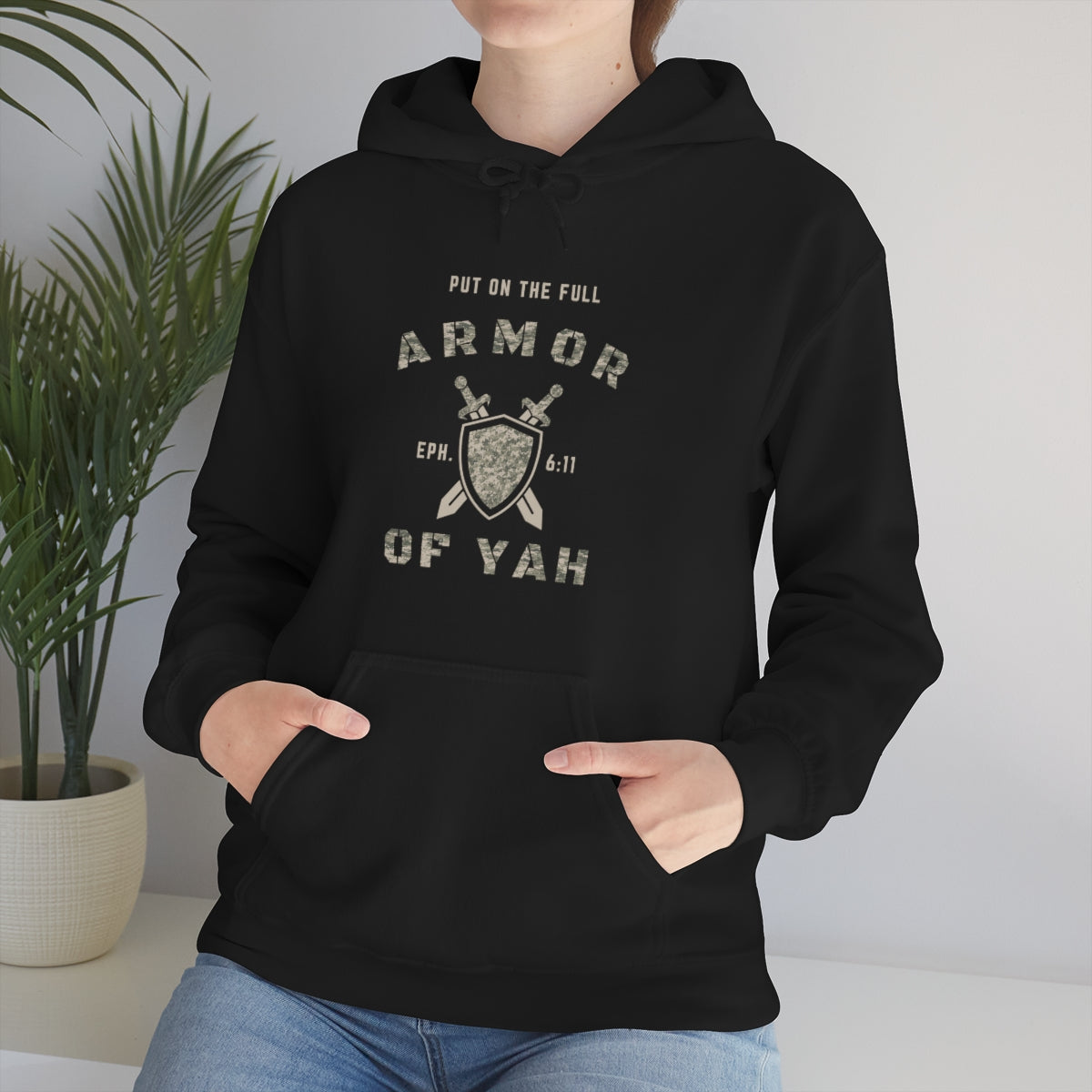 PUT ON THE FULL ARMOR OF YAH Unisex Heavy Blend™ Hooded Sweatshirt