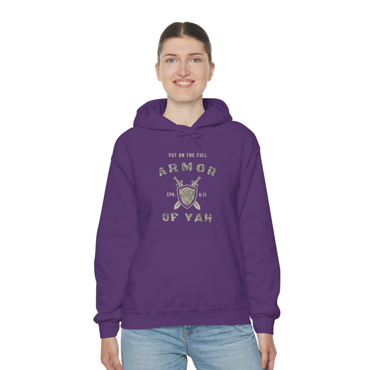 PUT ON THE FULL ARMOR OF YAH Unisex Heavy Blend™ Hooded Sweatshirt