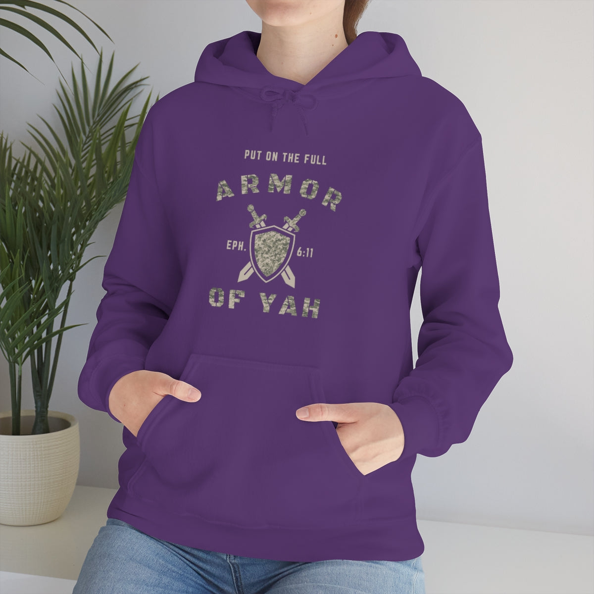 PUT ON THE FULL ARMOR OF YAH Unisex Heavy Blend™ Hooded Sweatshirt